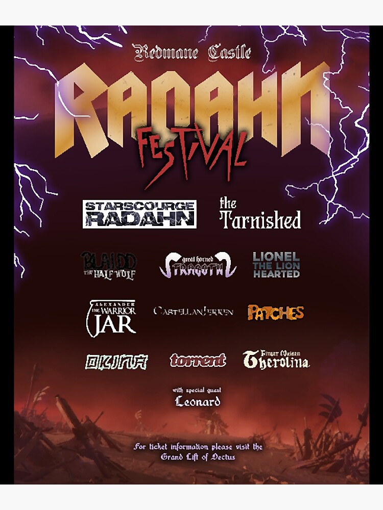 Elden Ring Radahn Festival Poster By BrandonMyShop Redbubble   Flat,750x,075,f Pad,750x1000,f8f8f8 