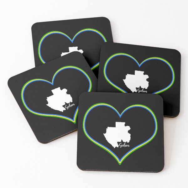 Item preview, Black heart map Gabon designed and sold by Astralia.
