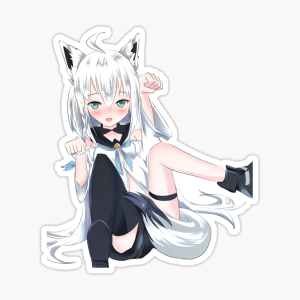 Shirakami Fubuki Cat Pose Hololive Gamers Sticker for Sale by