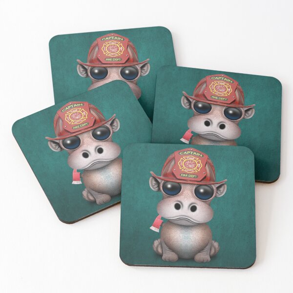 Item preview, Cute Baby Hippo Firefighter designed and sold by JeffBartels.