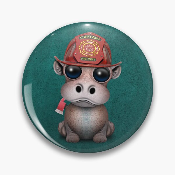 Item preview, Cute Baby Hippo Firefighter designed and sold by JeffBartels.