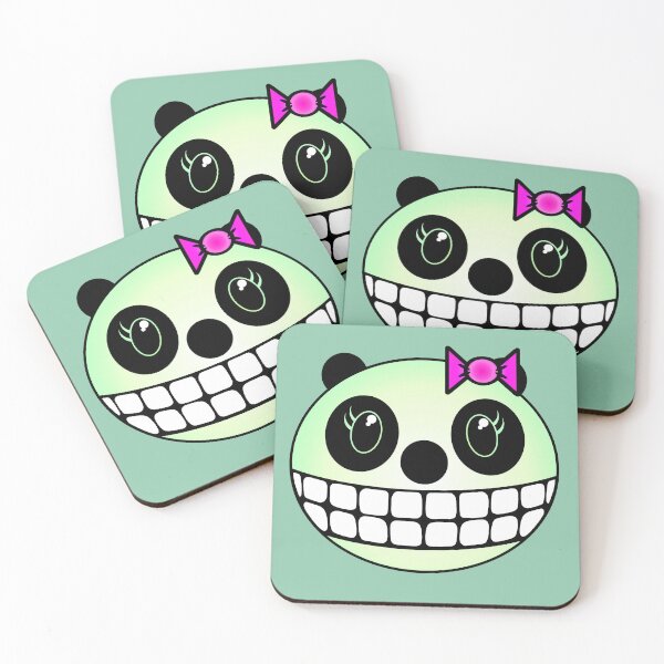 Item preview, Girl Panda - Green with Pink Ribbon designed and sold by RawSunArt.