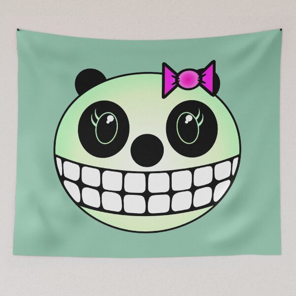 Item preview, Girl Panda - Green with Pink Ribbon designed and sold by RawSunArt.