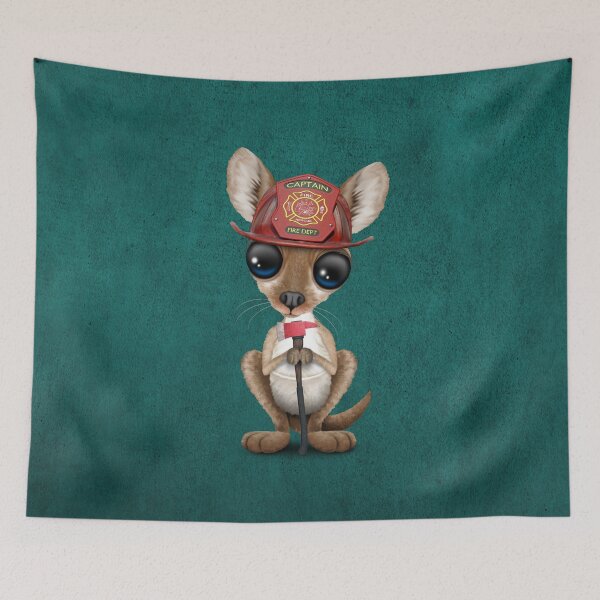 Item preview, Cute Baby Kangaroo Firefighter designed and sold by JeffBartels.