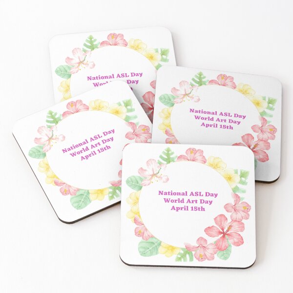 Item preview, Round Floral ASL Day Art Day April 15th Holidays Design  designed and sold by debmund.