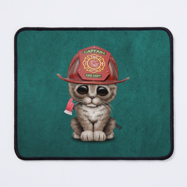 Item preview, Cute Tabby Kitten Firefighter designed and sold by JeffBartels.