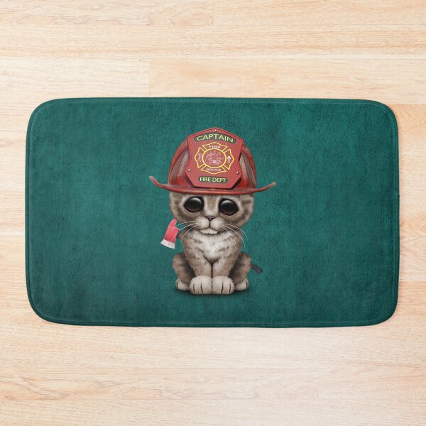 Item preview, Cute Tabby Kitten Firefighter designed and sold by JeffBartels.