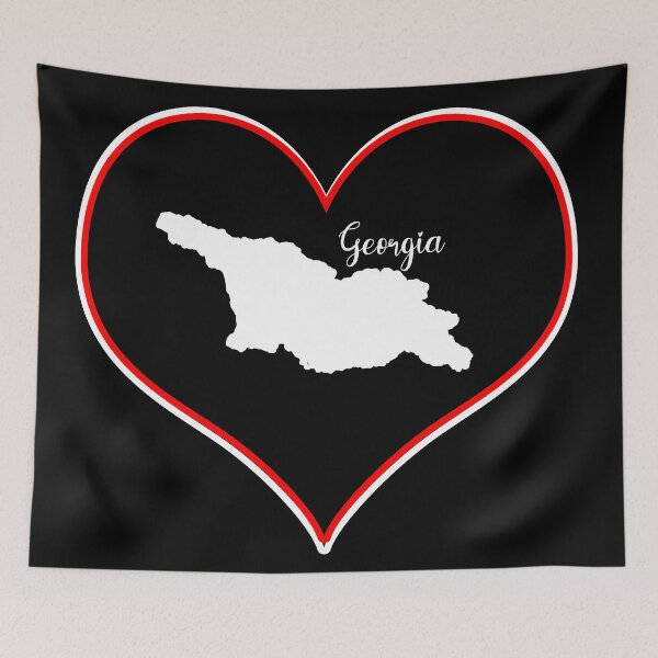Item preview, Black Heart Map Georgia designed and sold by Astralia.