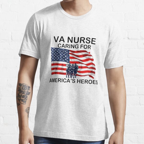 Healthcare Workers 4th Of July Veteran Honors Patriotic Gift American Flag Mask Wearing VA Healthcare Warrior Shirt Nurse Appreciation