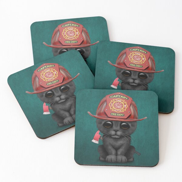 Item preview, Cute Black Kitten Firefighter designed and sold by JeffBartels.
