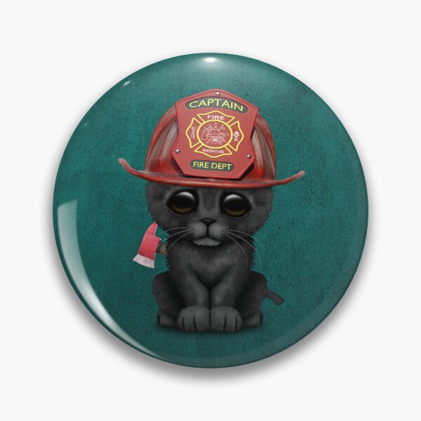 Item preview, Cute Black Kitten Firefighter designed and sold by JeffBartels.
