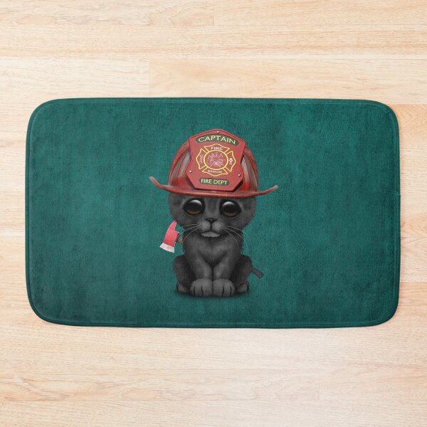 Item preview, Cute Black Kitten Firefighter designed and sold by JeffBartels.