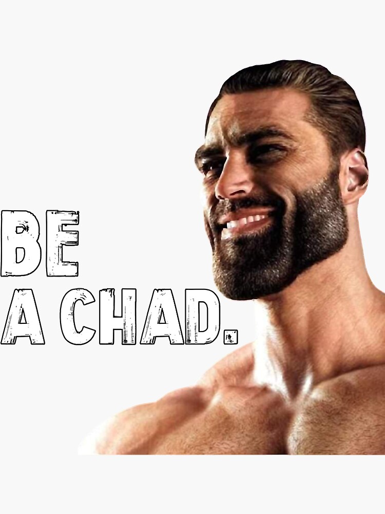 "Giga Chad" Sticker by shakinajahaira Redbubble