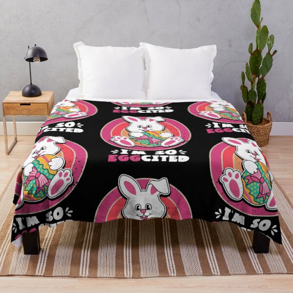 Item preview, I'm so Egg-Cited Easter Bunny Eggs on Vintage Retro Sunset designed and sold by OceaneFay.