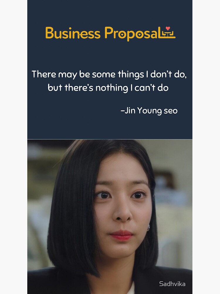 Jin Young Seo With Her Famous Quote Business Proposal Sticker For Sale By Sadhvika Redbubble 0255