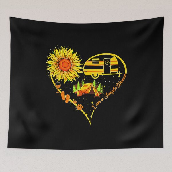 Item preview, I Am A Simple Woman Camping Dog Wine Flip Flops Sunflower  designed and sold by doriaali.