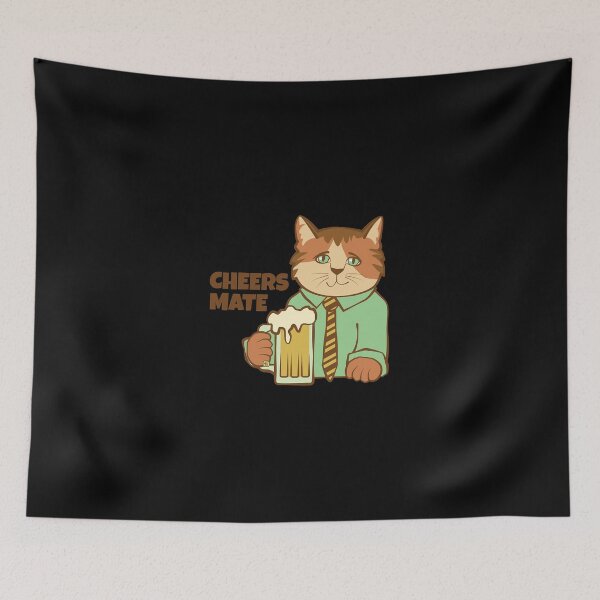 Item preview, Cheers Mate Cat and Beer  designed and sold by LindaJenni8671.