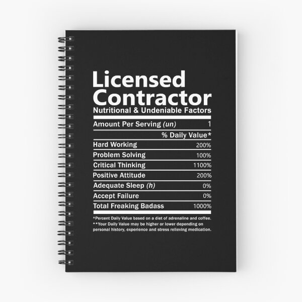 Item preview, Licensed Contractor T Shirt - Nutritional And Undeniable Factors Gift Item Tee designed and sold by miraschroe.