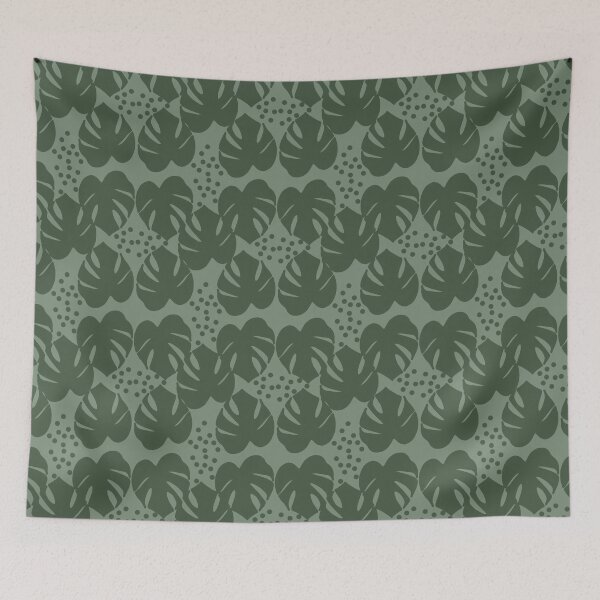 Artikelvorschau, Retro Palm Leaves and Dots - Jade and Green entworfen und verkauft von Jasrese.