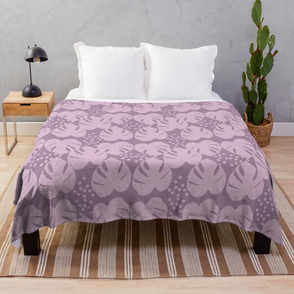 Item preview, Retro Palm Leaves and Dots - Lilac and Purple designed and sold by Jasrese.