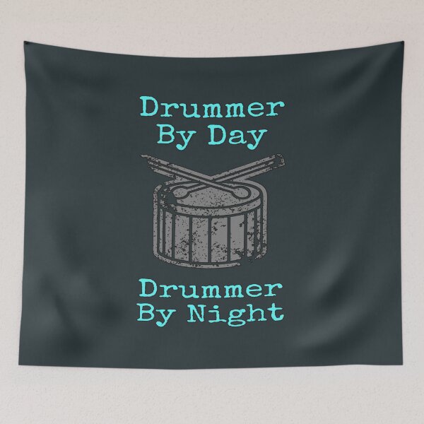 Item preview, Drummer by day, drummer by night - a drumming music design designed and sold by MAD-STREETWEAR.