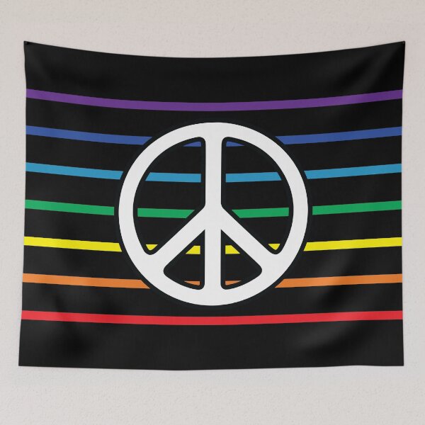 Item preview, Rainbow Peace Sign Flag Symbol designed and sold by LucentJourneys.