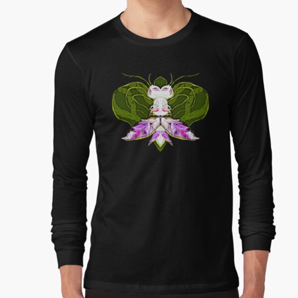 Cute alien insect -  green on pink Long Sleeve T-Shirt