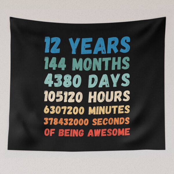 Item preview, 12th Birthday 12 Years Of Being Awesome Wedding Anniversary  designed and sold by terrycar.