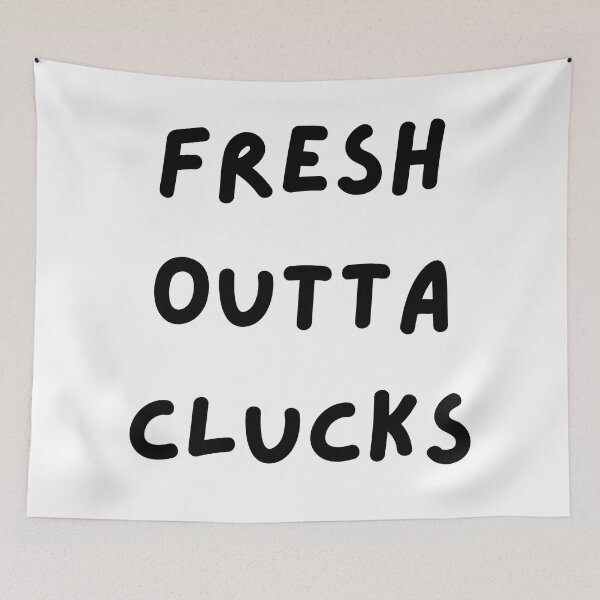 Item preview, Fresh Outta Clucks. Funny Typography Easter Pun. designed and sold by That Cheeky Tee.