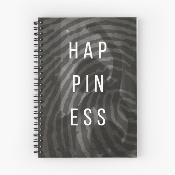 Item preview, HAPPINESS black and white Motivational print design designed and sold by gabbygeorgechen.