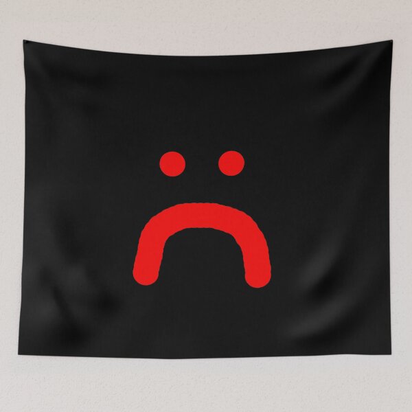 Item preview, Red Sad Upset Unhappy Face Simple Funny Stare - brush art designed and sold by Lu &  Partners.