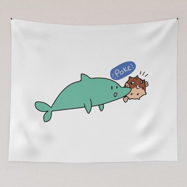 Item preview, Dolphin poking blowfish designed and sold by Bonobofy.