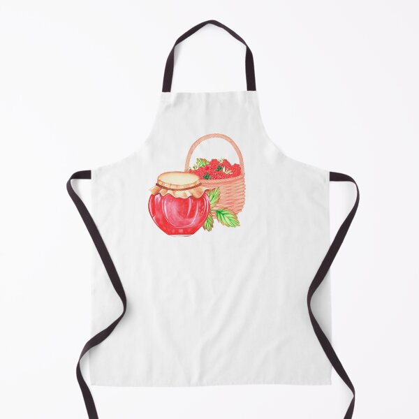 Item preview, Jam with a basket of raspberries. Watercolor illustration. designed and sold by Trilisti.
