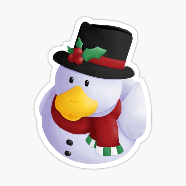 Snowman Rubber Duck Sticker