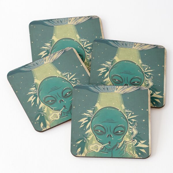 Item preview, Cool UFO Alien Smoking Weed designed and sold by osbornejo1.