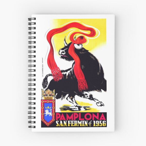 Item preview, 1956 Pamplona Spain Running of the Bulls Poster designed and sold by retrographics.