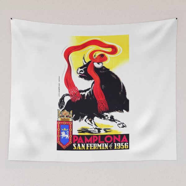 Item preview, 1956 Pamplona Spain Running of the Bulls Poster designed and sold by retrographics.