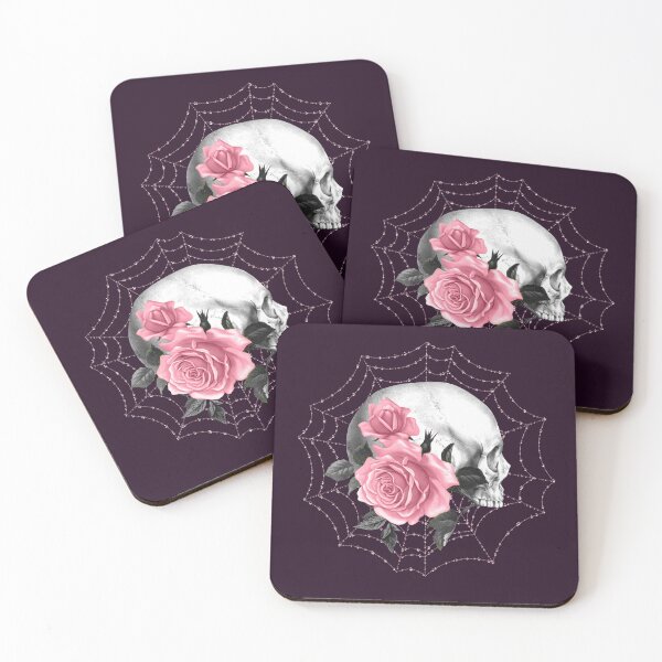 Item preview, Pink Skull Rose Spider Web Gothic Design designed and sold by Holisticfox.