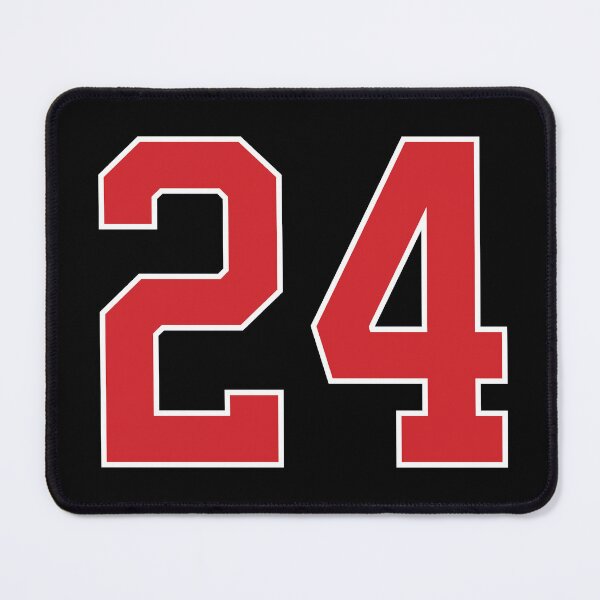 Item preview, Sports Number 24, red black color lucky sport twenty four designed and sold by ArtIsParty.