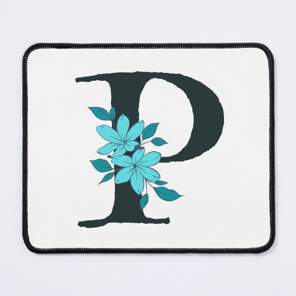 Item preview, Blue floral P monogram designed and sold by Coffee Lifestyle.