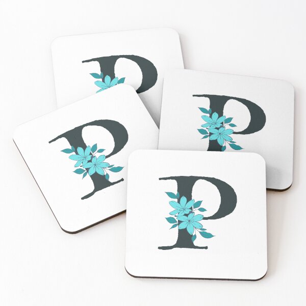 Item preview, Blue floral P monogram designed and sold by Coffee Lifestyle.