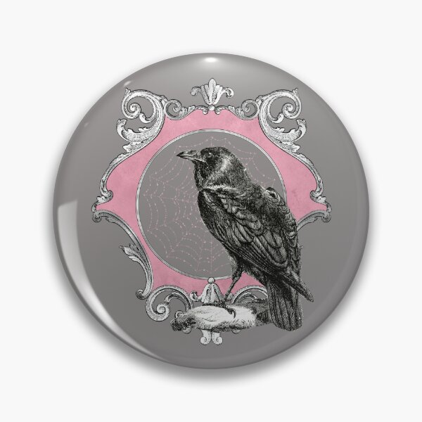 Item preview, Diseño gótico de cuervo de espejo rosa vintage designed and sold by Holisticfox.