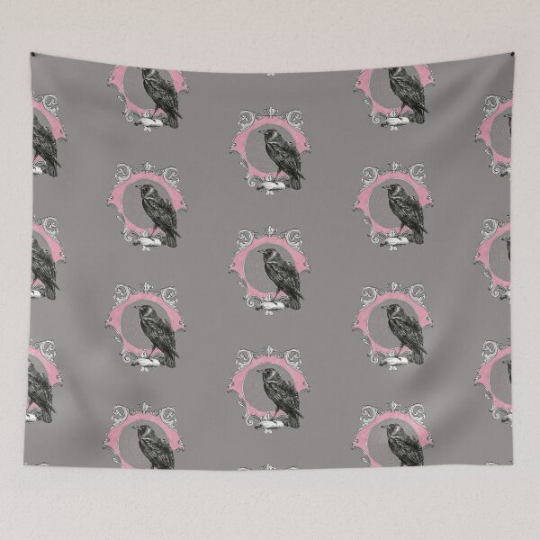 Item preview, Vintage Pink Mirror Raven Gothic Design designed and sold by Holisticfox.