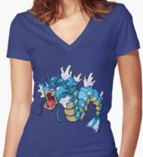 Gyarados Women's Fitted V-Neck T-Shirt