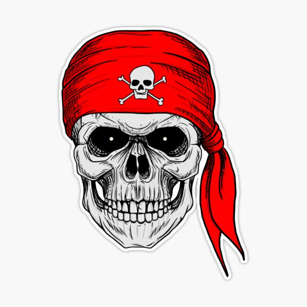 Skull with red bandana