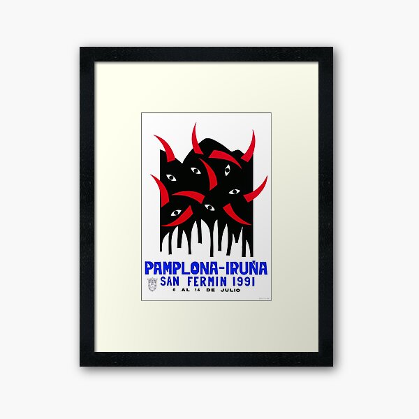 Item preview, 1991 Pamplona Spain Running of the Bulls Poster designed and sold by retrographics.