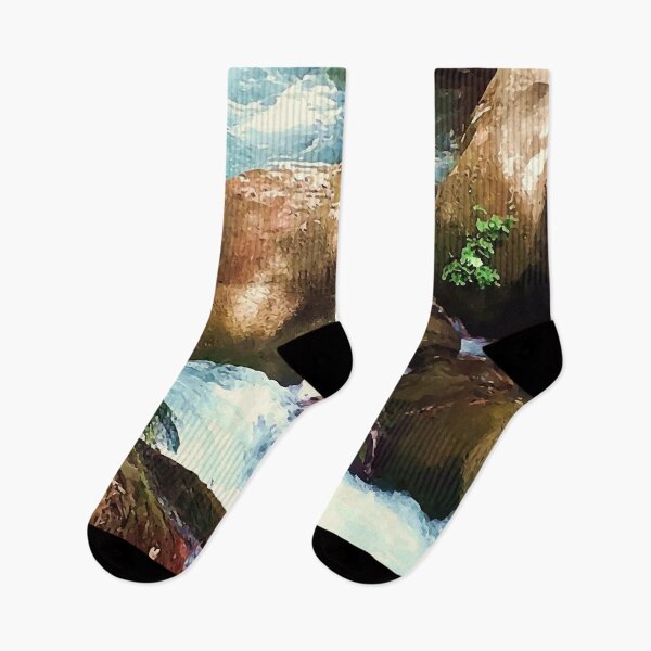 Item preview, River flow, rocks, vegetation, flow, river, water, turquoise, island, paradise, adventure, foam, blue, aqua, stones, summer, rain, xmas, holidays designed and sold by PrintedDreams.
