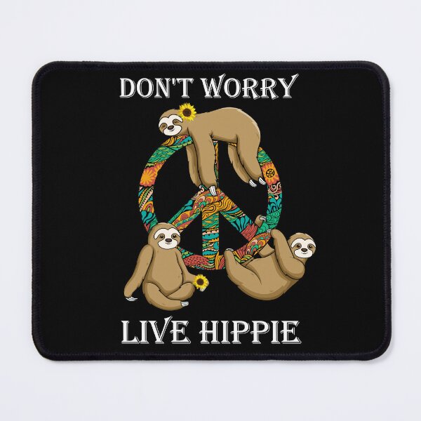 Item preview, Funny Hippie Sloth Lazy Life Peace Love Live Hippy Soul No Worries designed and sold by tuanitus.