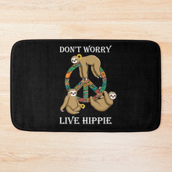 Item preview, Funny Hippie Sloth Lazy Life Peace Love Live Hippy Soul No Worries designed and sold by tuanitus.
