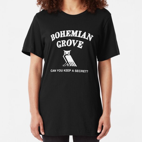 Bohemian Grove Secret (White print) Slim Fit T-Shirt